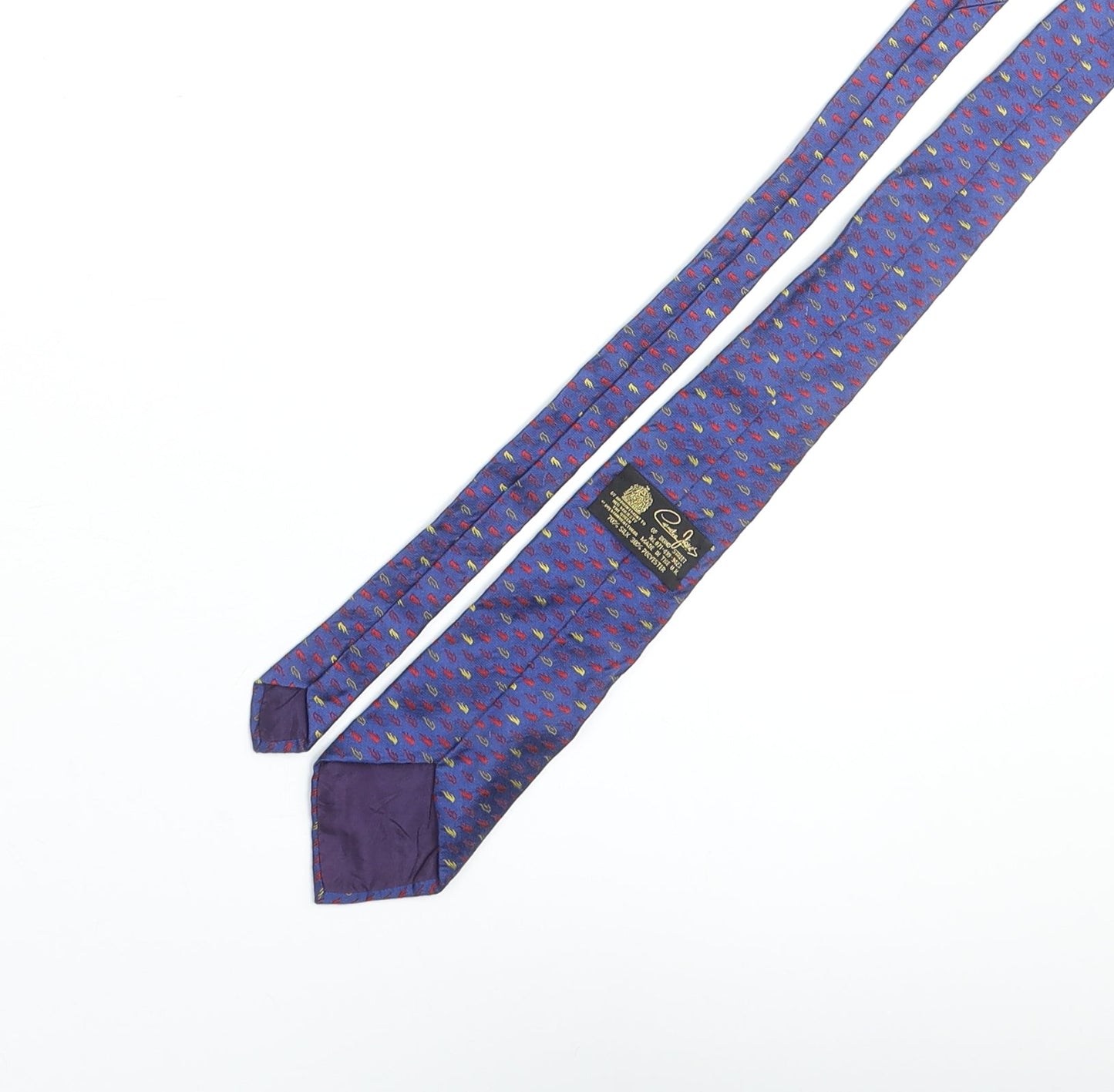 Cornelia James Mens Blue Geometric Silk Pointed Tie One Size