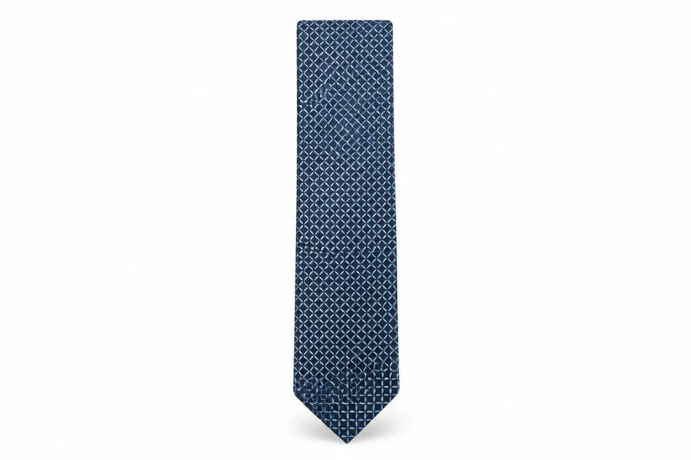 Balmain Mens Blue Plaids & Checks Silk Pointed Tie One Size