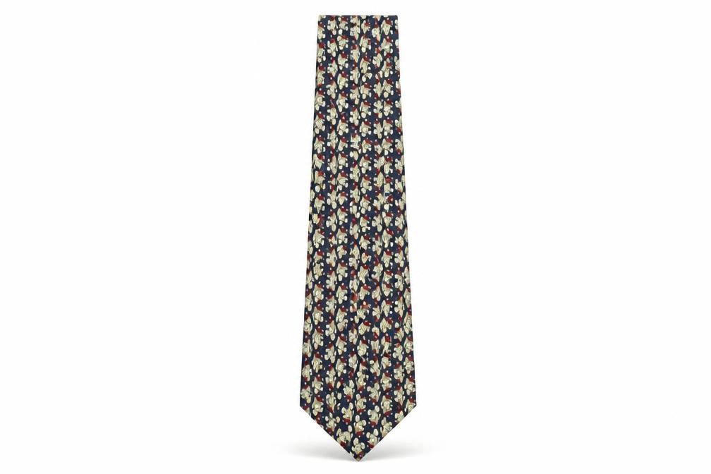 Vintage Mouse Mens Multicoloured Geometric Polyester Pointed Tie One Size - Mouse Character Print