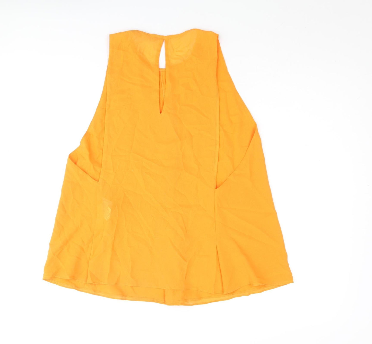 Zara Womens Orange Polyester Camisole Blouse Size L Round Neck