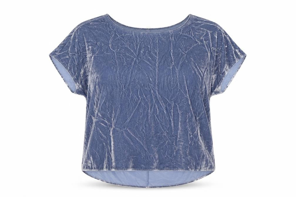 Per Una Womens Blue Geometric Viscose Basic Blouse Size 18 Boat Neck