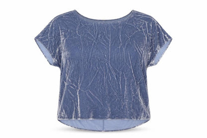 Per Una Womens Blue Geometric Viscose Basic Blouse Size 18 Boat Neck