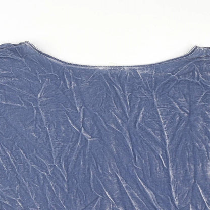 Per Una Womens Blue Geometric Viscose Basic Blouse Size 18 Boat Neck