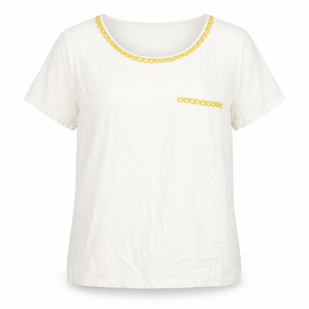 N.W.3 Womens Ivory Viscose Basic Blouse Size 12 Round Neck - Twim