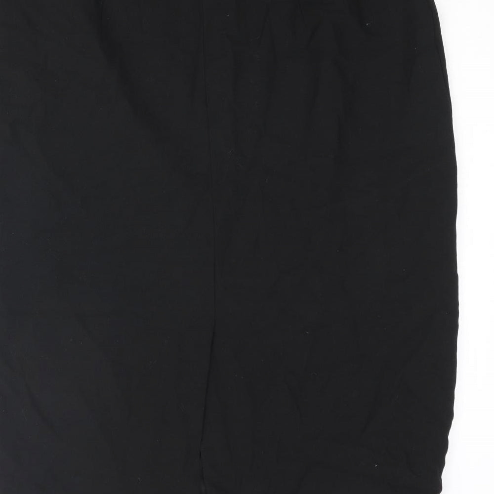 St Michael Womens Black Polyester Straight & Pencil Skirt Size 18 Zip