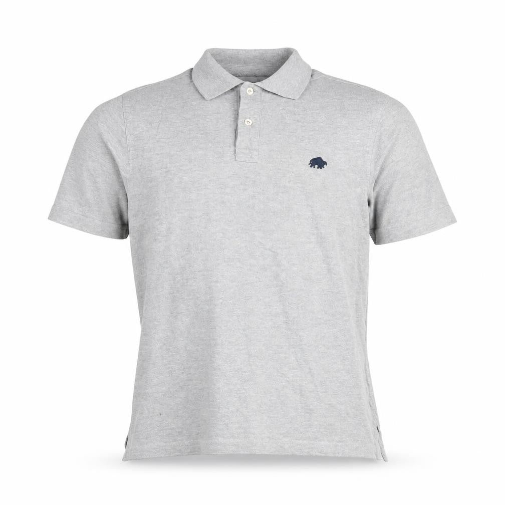 Raging Bull Mens Grey Cotton Polo Size S Collared Button