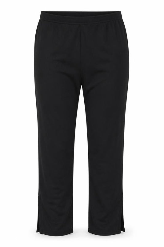 Boohoo Womens Black Polyester Trousers Size 20 L31 in Regular - Split on Hems, Ribbed