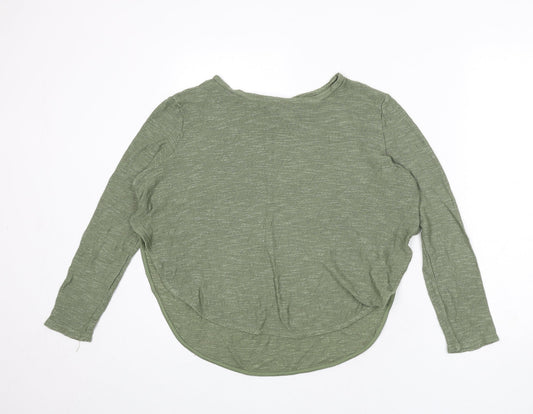 Divided by H&M Womens Green Boat Neck Viscose Pullover Jumper Size M