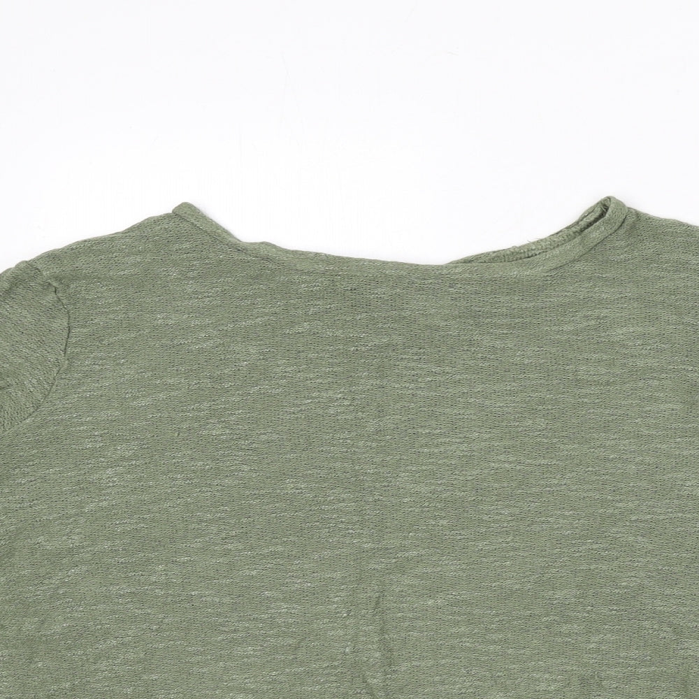 Divided by H&M Womens Green Boat Neck Viscose Pullover Jumper Size M