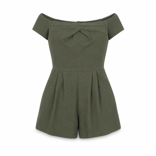Love Womens Green Polyester Romper One-Piece Size S Zip