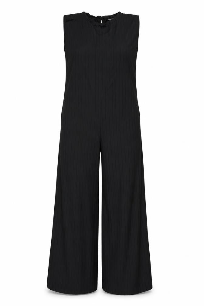 Zara Womens Black Polyester Jumpsuit One-Piece Size S L23 in Button - Ribbed