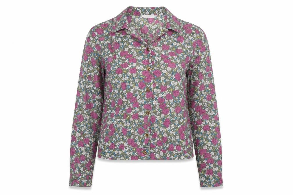 Mango Womens Multicoloured Floral Polyester Basic Button-Up Size S Collared