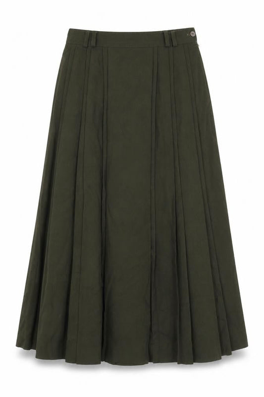 Bassini Womens Green Viscose Pleated Skirt Size 30 in Zip