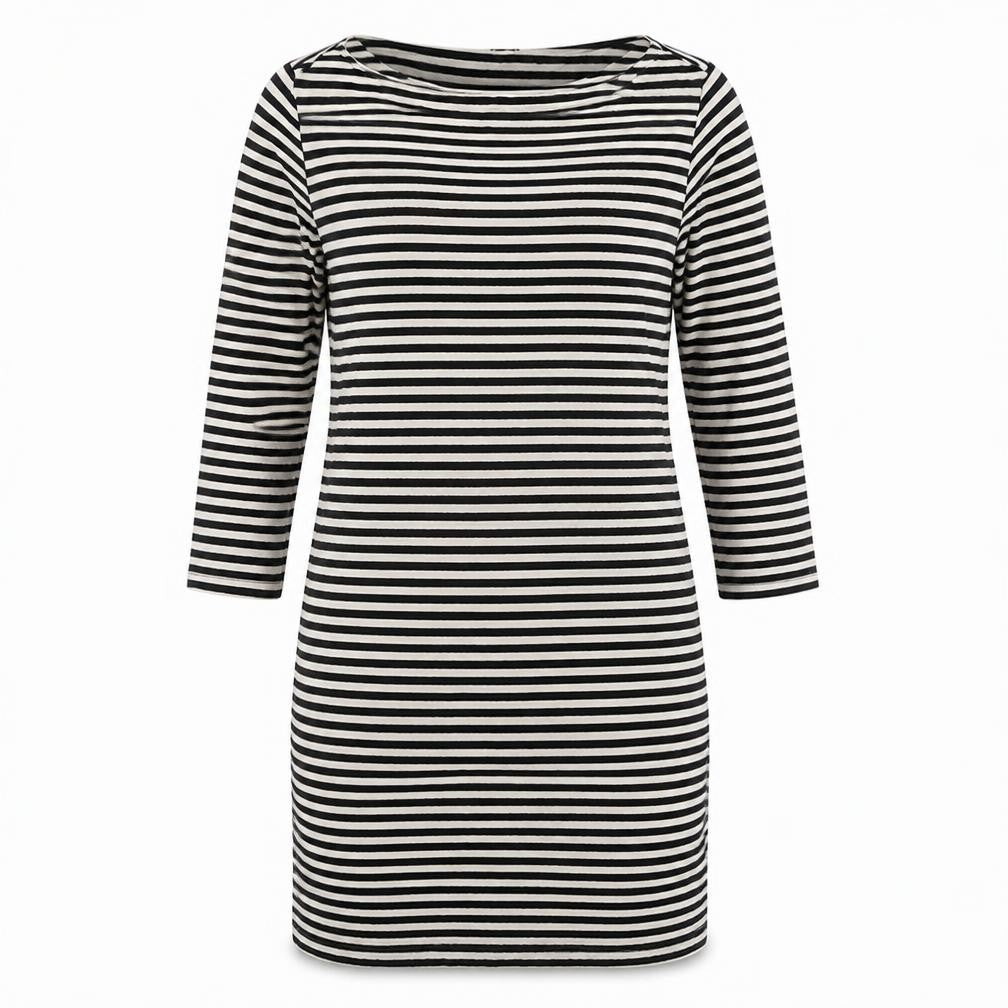H&M Womens Black Polyester Sheath Size L Boat Neck Pullover