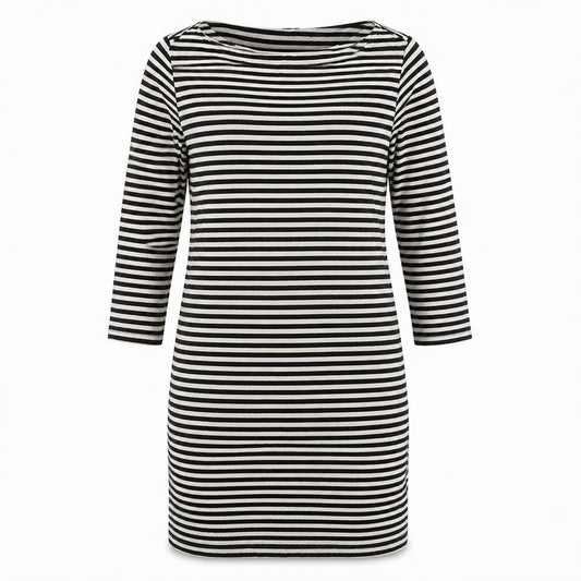 H&M Womens Black Polyester Sheath Size L Boat Neck Pullover