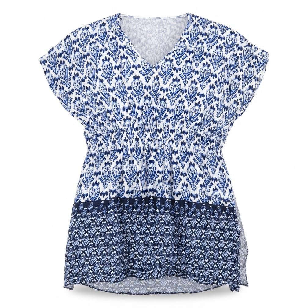 Marks & Spencer Womens Blue Geometric Viscose Cover Up Size S
