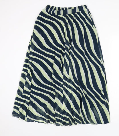 Marks & Spencer Womens Multicoloured Geometric Polyester Pleated Skirt Size 6