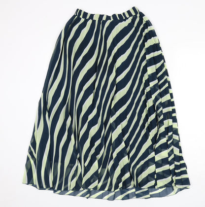 Marks & Spencer Womens Multicoloured Geometric Polyester Pleated Skirt Size 6