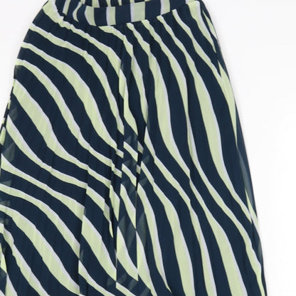 Marks & Spencer Womens Multicoloured Geometric Polyester Pleated Skirt Size 6
