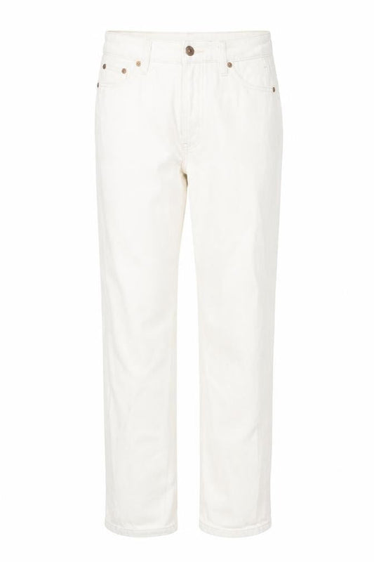 River Island Womens White Cotton Straight Jeans Size 6 L26 in Regular Zip