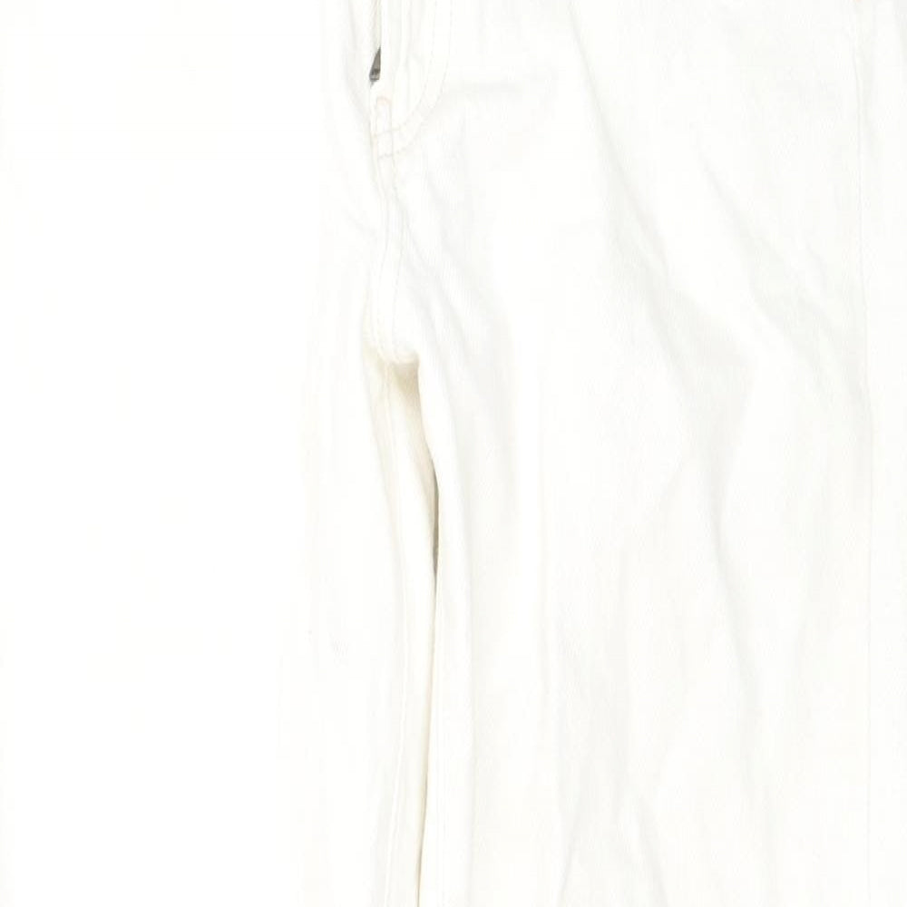 River Island Womens White Cotton Straight Jeans Size 6 L26 in Regular Zip