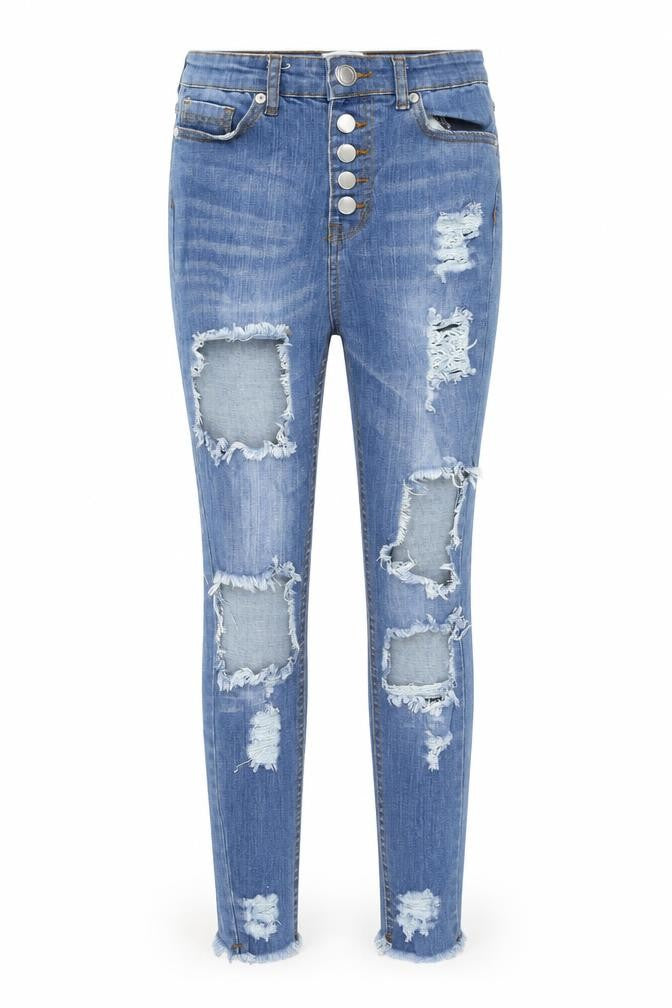 R&S Womens Blue Cotton Skinny Jeans Size 10 L26 in Regular Zip