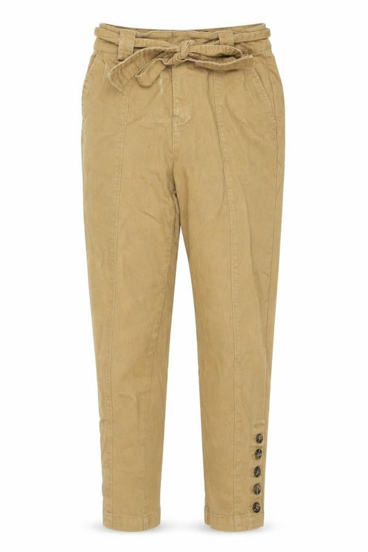 Who What Wear Womens Brown Cotton Tapered Jeans Size 28 in L25 in Regular Zip - Button Detail Belted