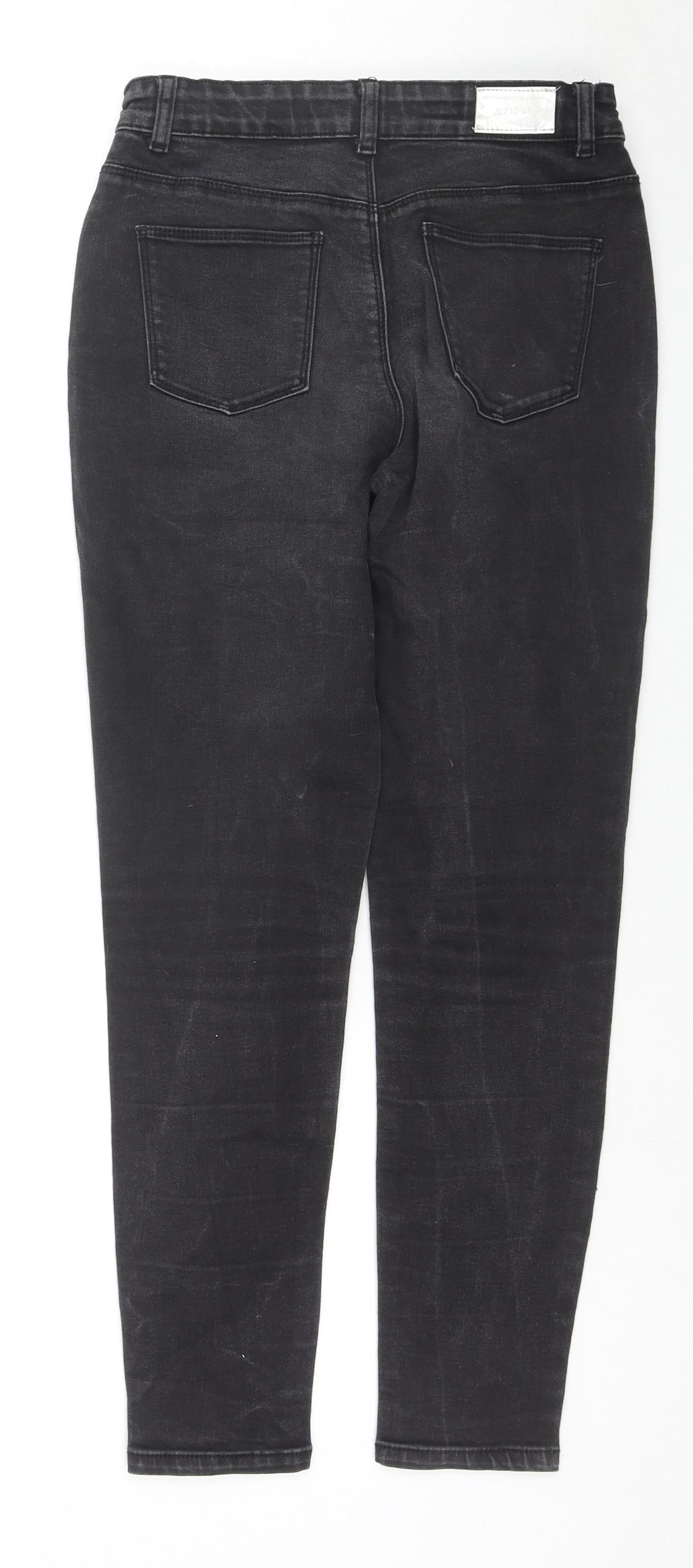 Back view of Denim & Co. girls’ black cotton skinny jeans, size 12-13, years, 25-inch leg regular zip