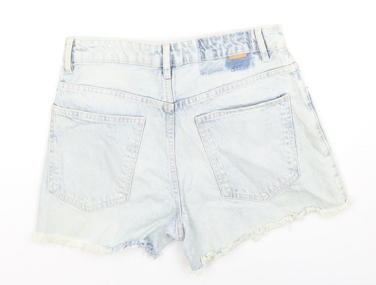 Denim Woman Womens Blue Cotton Hot Pants Shorts Size 10 L4 in Regular Zip