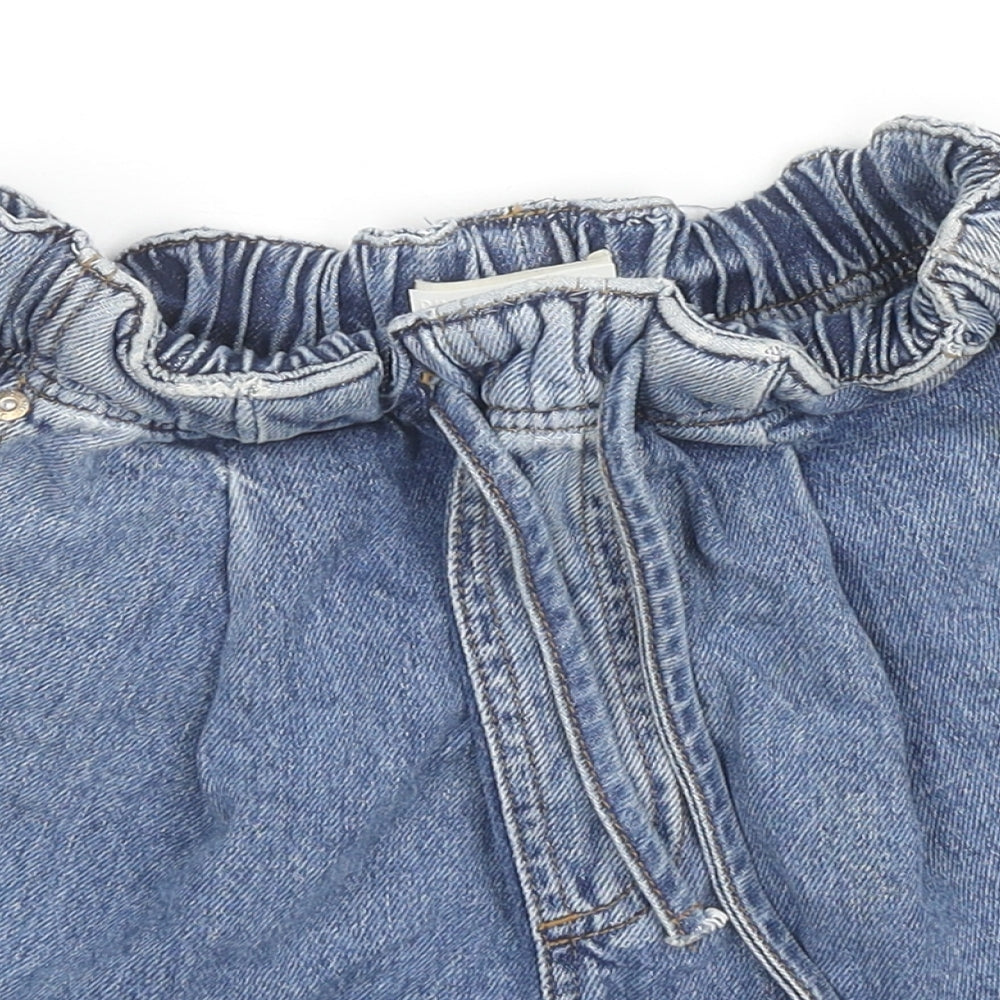 River Island Womens Blue Cotton Hot Pants Shorts Size 6 L3 in Regular Drawstring