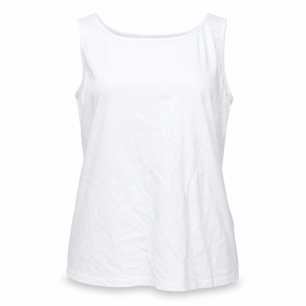 ASOS Womens White Cotton Basic Tank Size 12 Round Neck