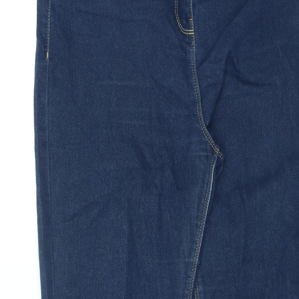 Papaya Womens Blue Cotton Skinny Jeans Size 12 L26 in Regular Zip