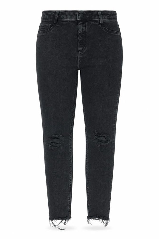 New Look Womens Black Cotton Skinny Jeans Size 12 L26 in Regular Zip