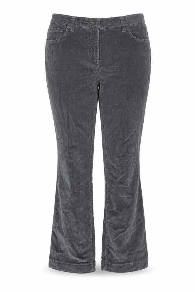 Per Una Womens Grey Cotton Bootcut Jeans Size 12 L25 in Regular Zip