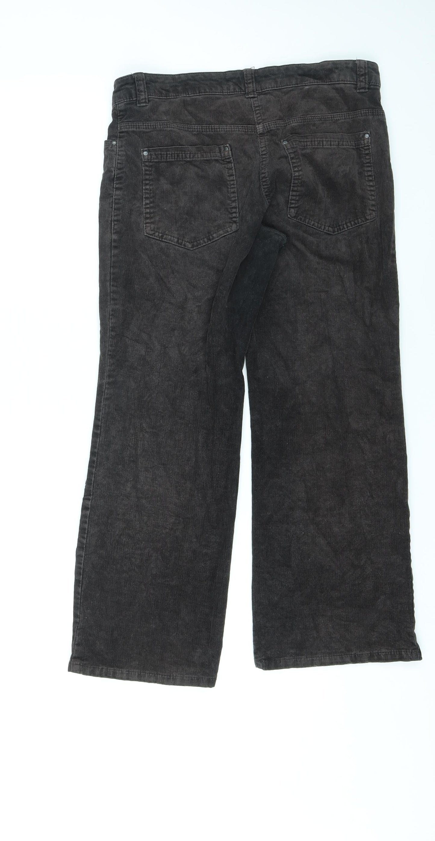 Marks and Spencer Womens Brown Cotton Straight Jeans Size 8 L23 in Regular Zip