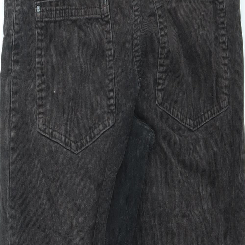 Marks and Spencer Womens Brown Cotton Straight Jeans Size 8 L23 in Regular Zip