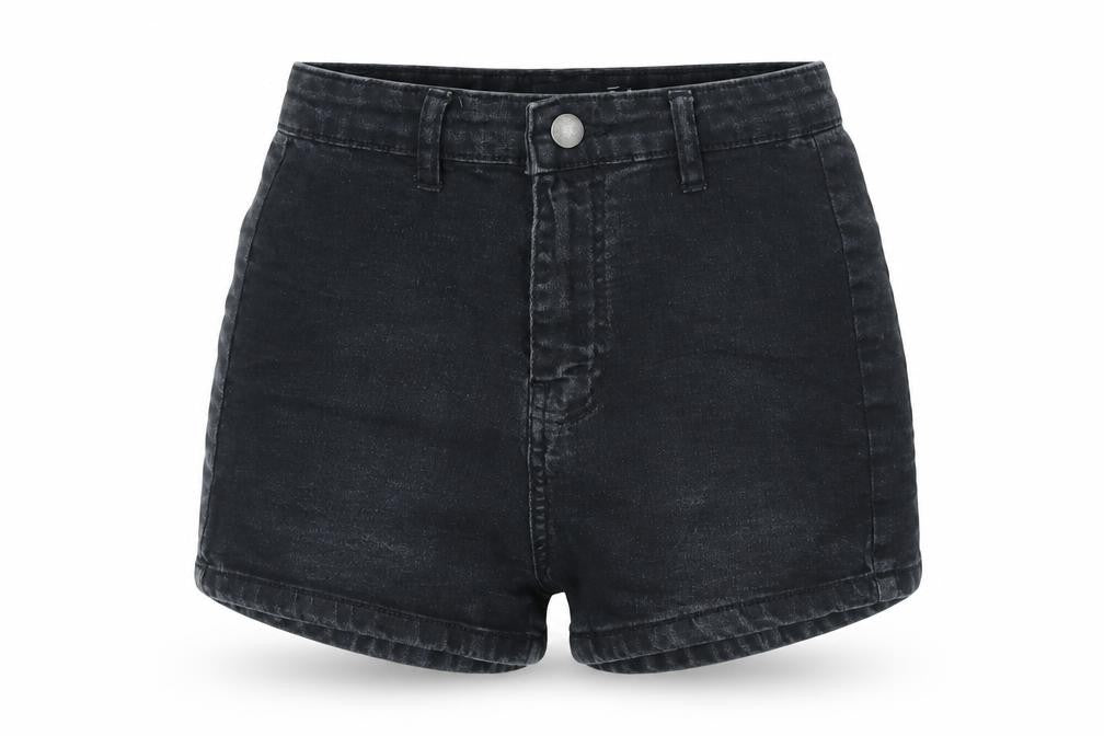 PRETTYLITTLETHING Womens Black Cotton Hot Pants Shorts Size 4 L3 in Regular Zip
