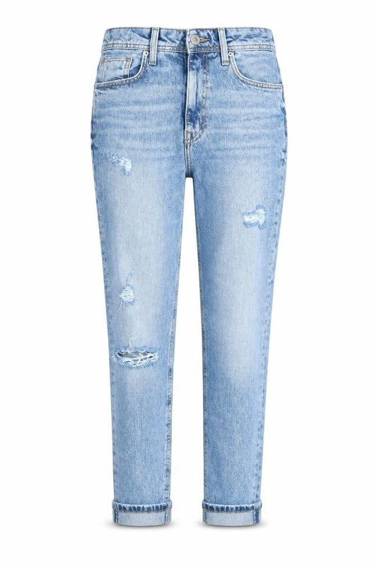 River Island Womens Blue Cotton Tapered Jeans Size 10 L27 in Regular Zip