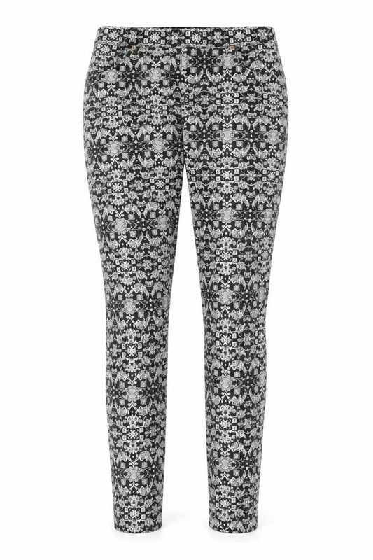 H&M Womens Beige Fair Isle Cotton Jegging Jeans Size 10 L29 in Regular