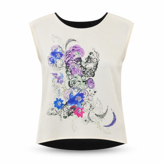 Billie & Blossom Womens Multicoloured Floral Polyester Basic T-Shirt Size 12 Crew Neck