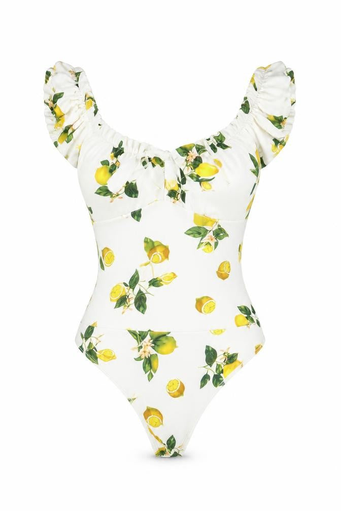 Missguided Womens White Geometric Polyester Bodysuit One-Piece Size 10 Snap - Frill