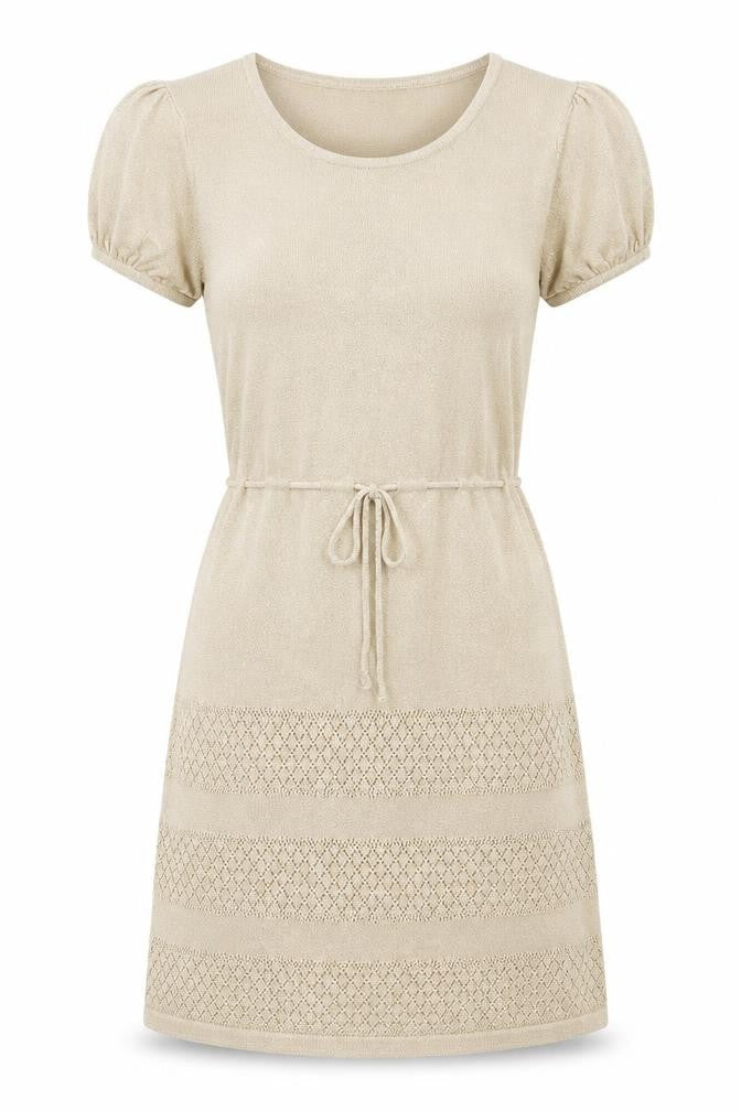 H&M Womens Gold Acrylic A-Line Size 8 Crew Neck Pullover - Drawstring