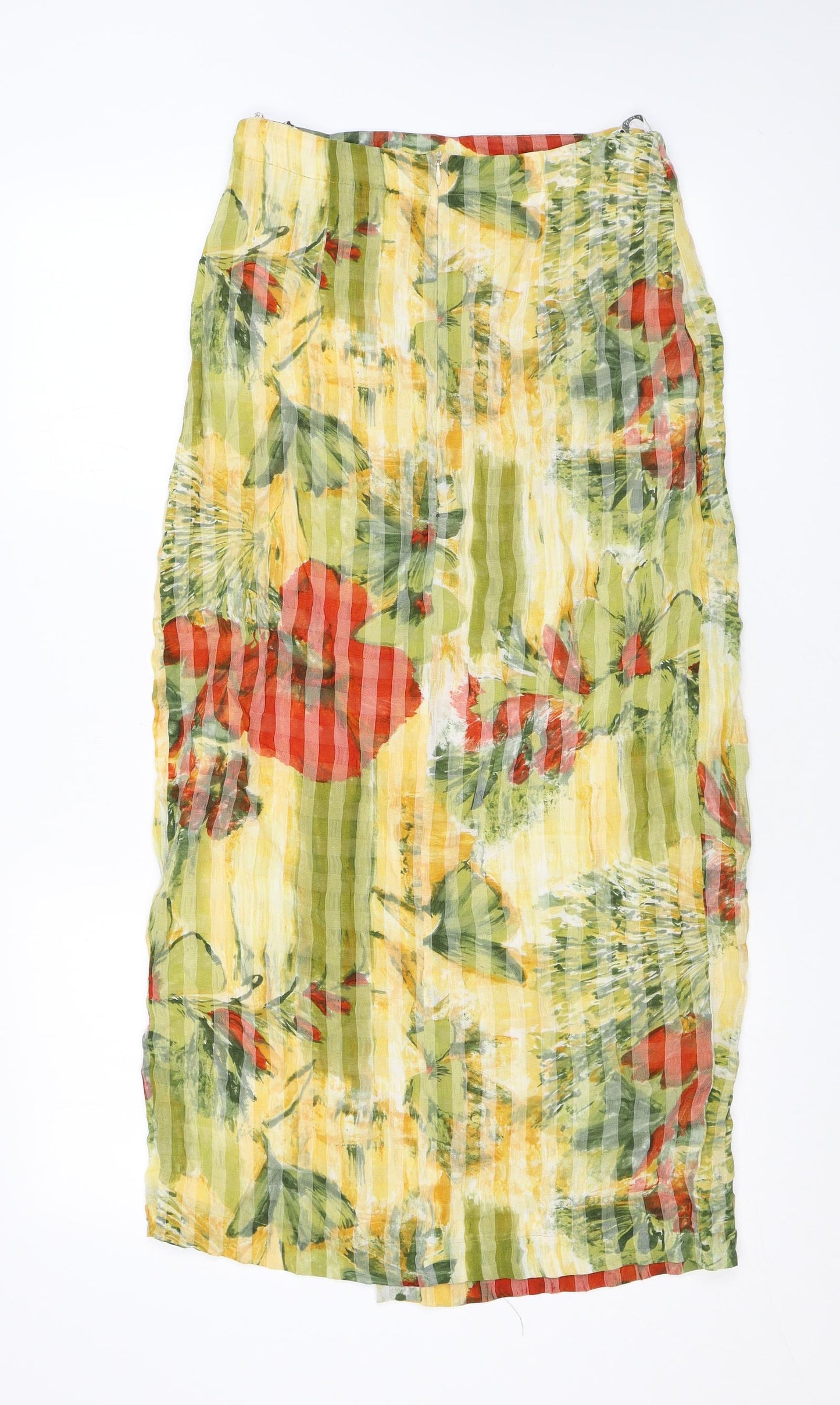 Verse Womens Yellow Viscose Straight & Pencil Skirt Size 8 Zip