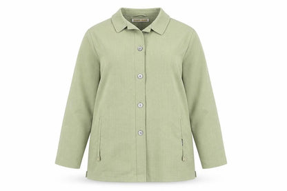 Eugen Klein Womens Green Polyester Basic Button-Up Size 16 Collared