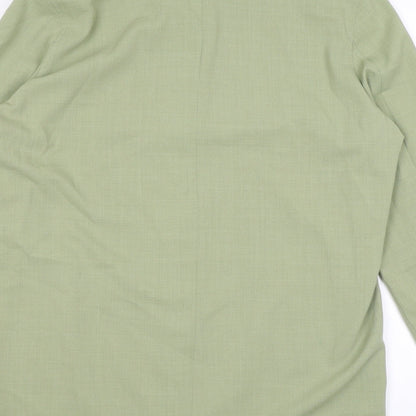 Eugen Klein Womens Green Polyester Basic Button-Up Size 16 Collared