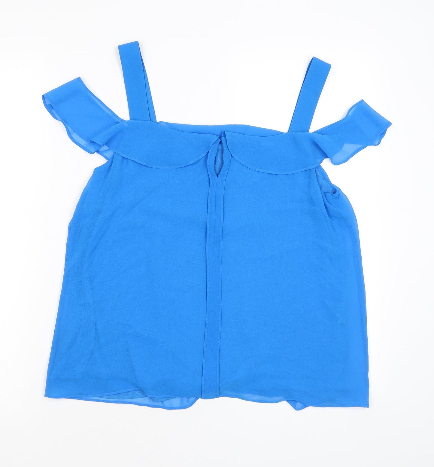 Phase Eight Womens Blue Polyester Basic Tank Size 10 Square Neck