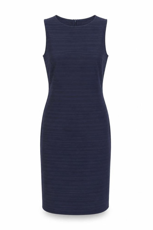 Next Womens Blue Polyester Pencil Dress Size 12 Boat Neck Zip