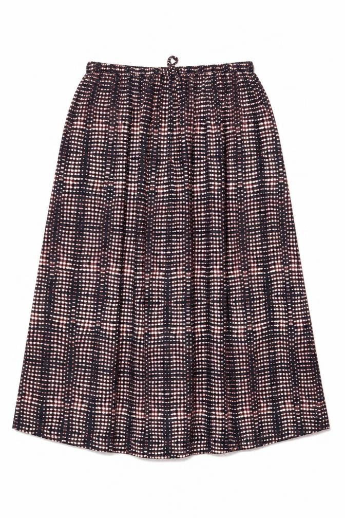 Per Una Womens Black Geometric Polyester Swing Skirt Size 16 Drawstring