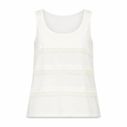 Warehouse Womens White Polyester Basic Tank Size 10 Scoop Neck