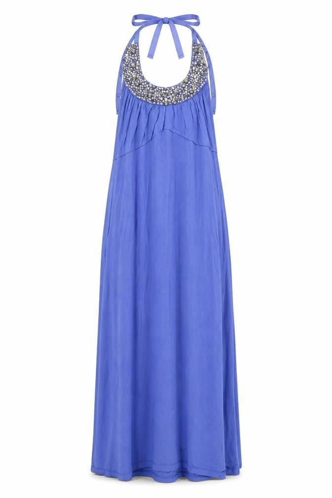 South Womens Blue Viscose Maxi Size 10 Halter Pullover